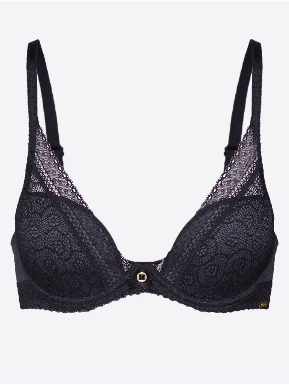 Chantelle Black Lace Underwire Bra with Scallop Trim